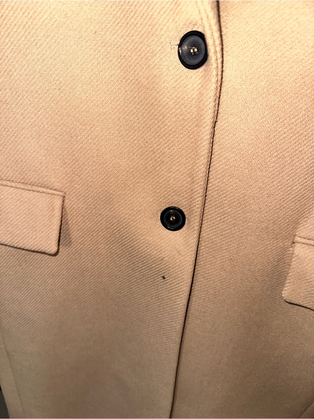 Zara Women's Camel Single-Breasted Wool Blend Coat - Picture 2 of 5